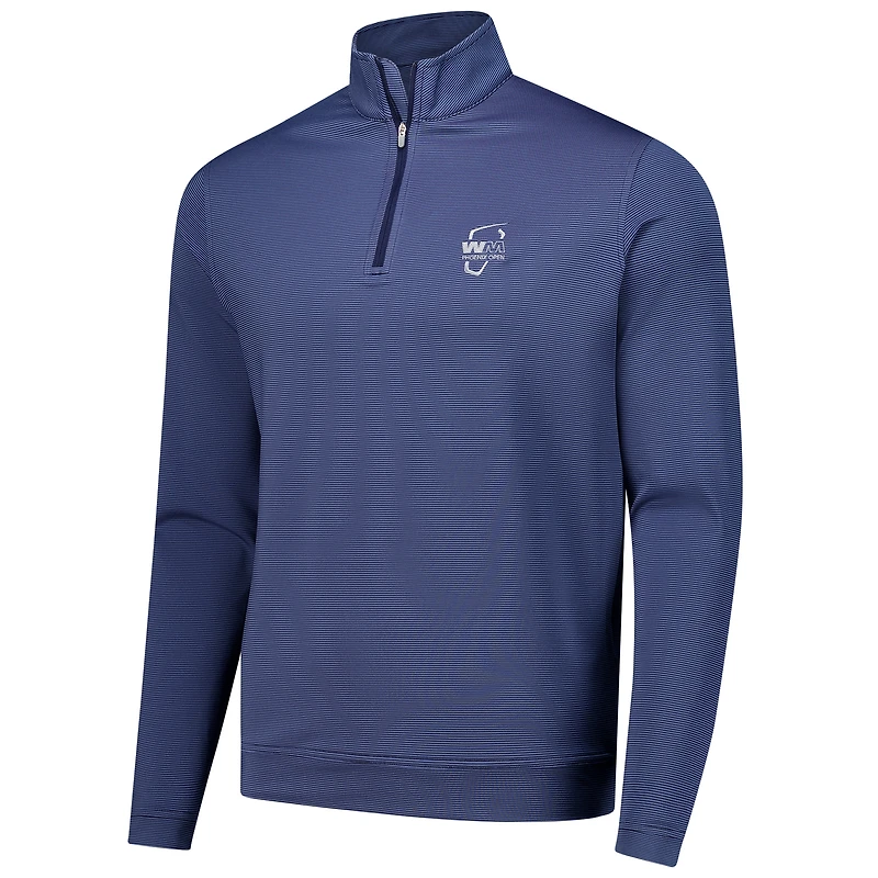Men's Peter Millar Navy WM Phoenix Open Perth Sugar Stripe Performance Quarter-Zip Top