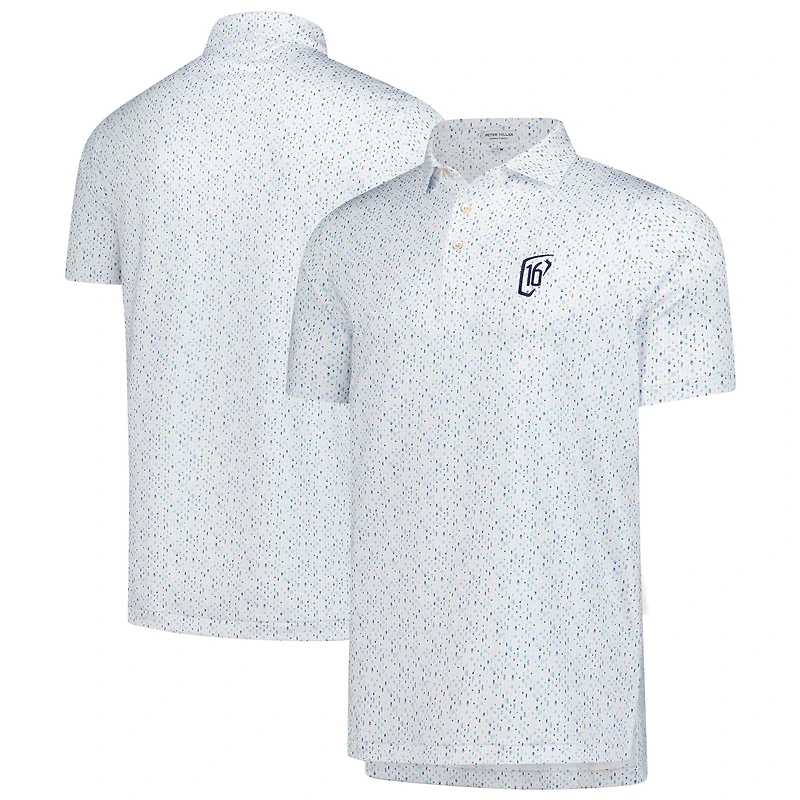Polo Peter Millar blanc pour homme, maillot de performance WM Phoenix Open Cocktail Garnish
