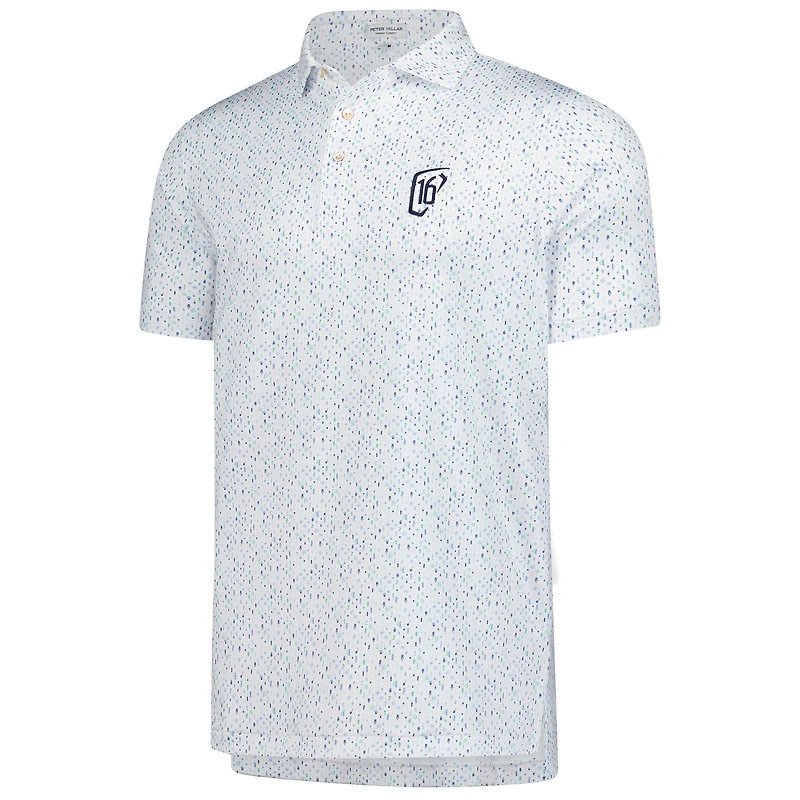 Polo Peter Millar blanc pour homme, maillot de performance WM Phoenix Open Cocktail Garnish