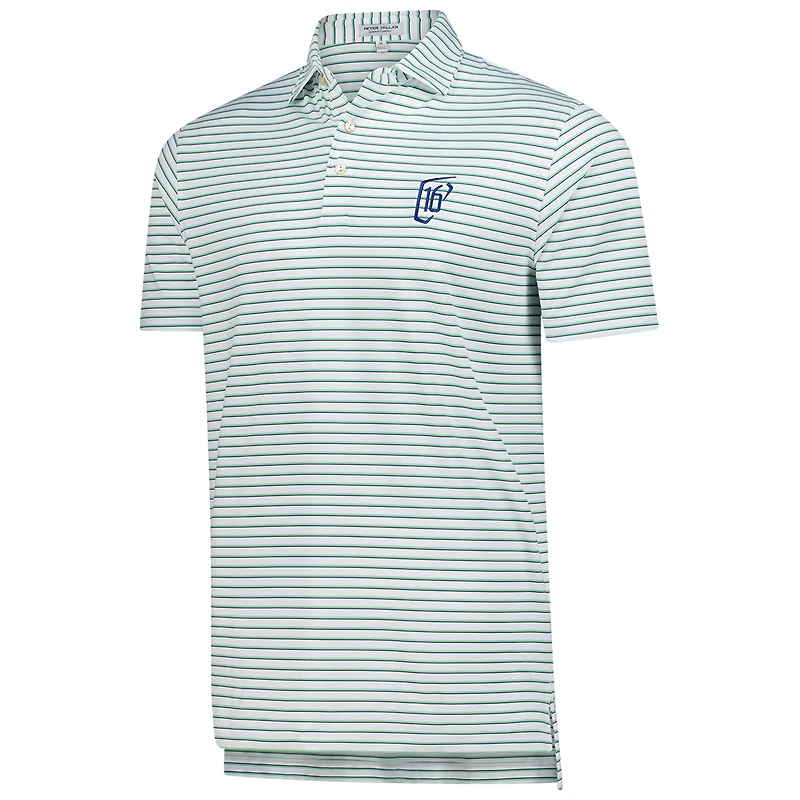 Men's Peter Millar White WM Phoenix Open Dunnes Stripe Performance Jersey Polo