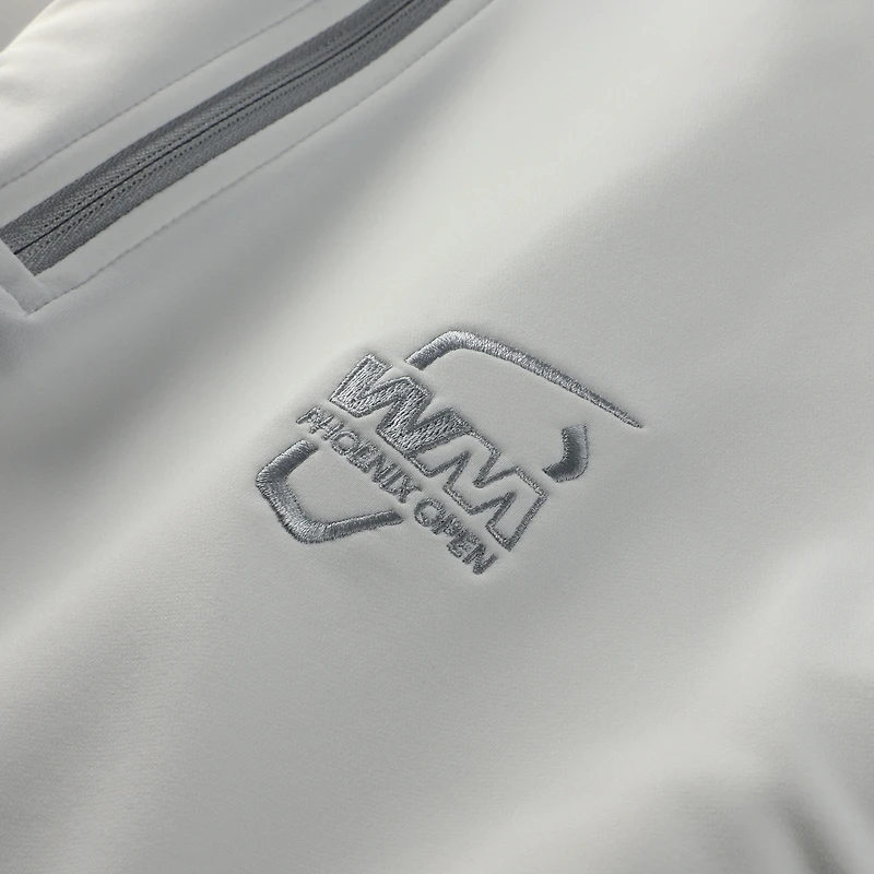 Haut Peter Millar blanc WM Phoenix Open Perth Performance à fermeture éclair quart de tour pour homme