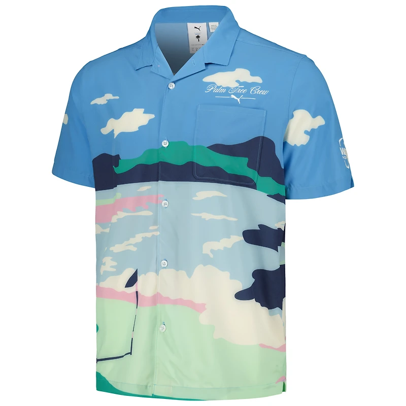 Chemise boutonnée MATTR Puma x PTC WM Phoenix Open Print pour hommes, bleue