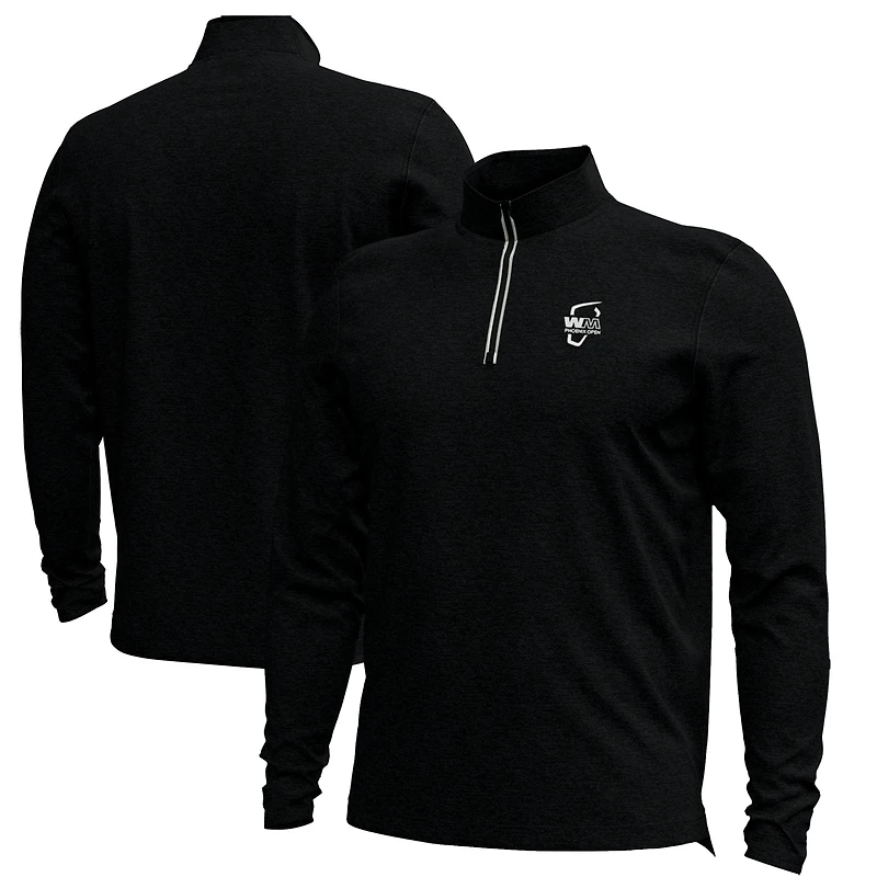 Men's Under Armour Black WM Phoenix Open Drive Chest Stripe Quarter-Zip Pullover