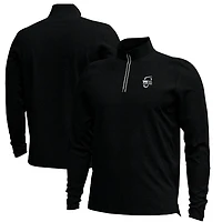 Men's Under Armour Black WM Phoenix Open Drive Chest Stripe Quarter-Zip Pullover