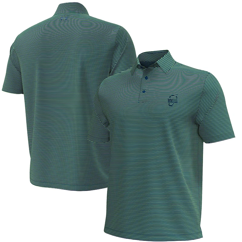 Men's Under Armour Blue/Green WM Phoenix Open Aura Stripe Polo