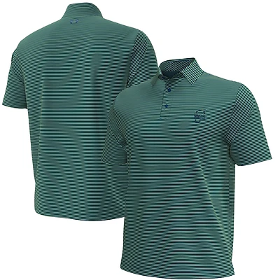 Men's Under Armour Blue/Green WM Phoenix Open Aura Stripe Polo
