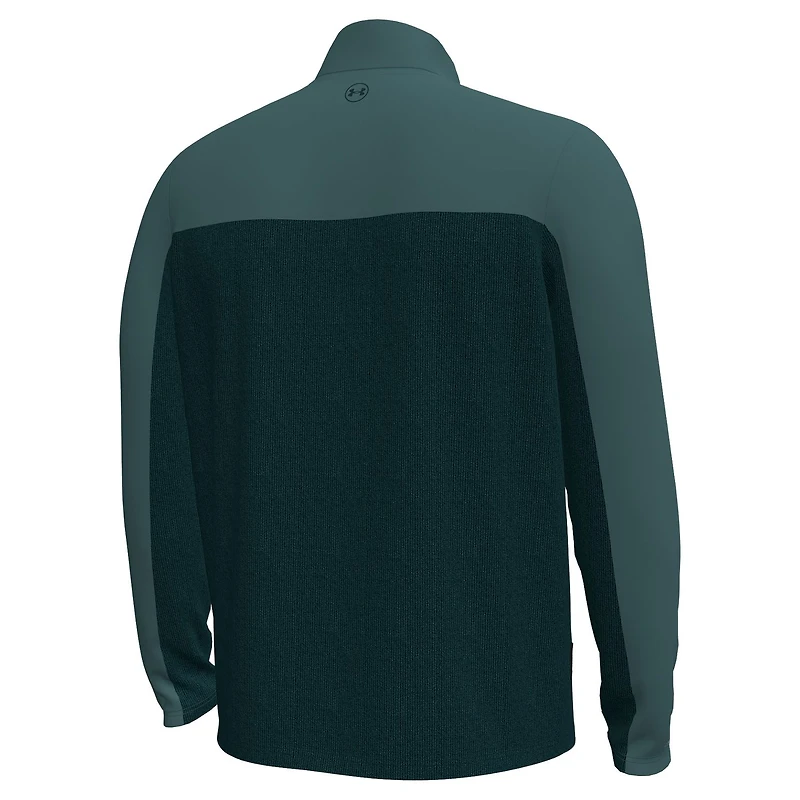 Men's Under Armour Green WM Phoenix Open Drive Storm Jacquard Quarter-Zip Pullover
