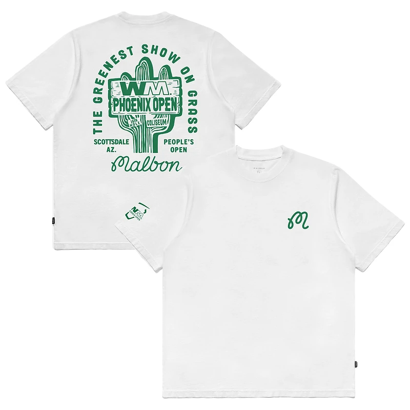 Unisex Malbon Golf  White 2025 WM Phoenix Open Cactus T-Shirt