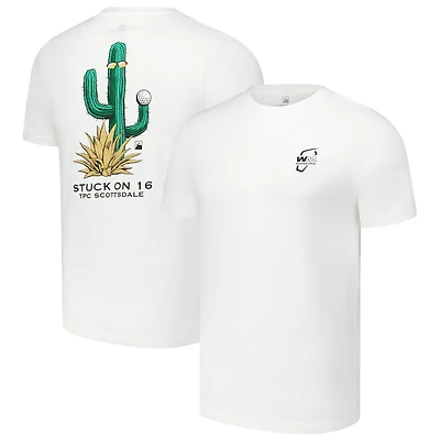 Unisex Flomotion White WM Phoenix Open Stuck on 16 T-Shirt