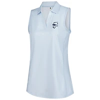 Polo sans manches à rayures ouvertes bleu clair WM Phoenix de FootJoy pour femme
