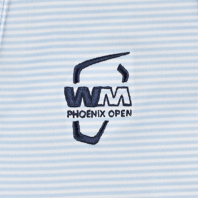 Polo sans manches à rayures ouvertes bleu clair WM Phoenix de FootJoy pour femme