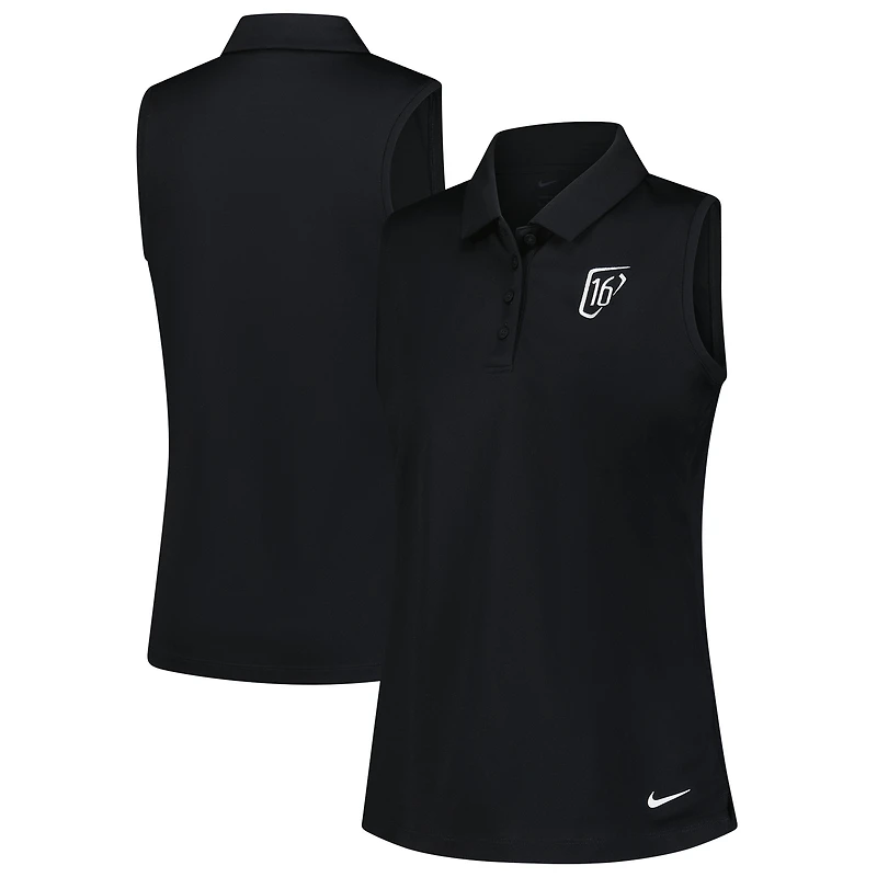 Polo de performance sans manches Nike WM Phoenix Open Victory noir pour femme