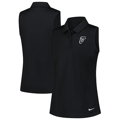 Polo de performance sans manches Nike WM Phoenix Open Victory noir pour femme
