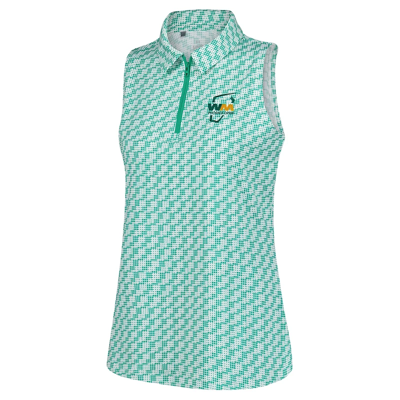 Polo sans manches Under Armour SP25 WM Phoenix Open Drive Clubhouse Grid pour femme V110794 WAST 2305 POLLADSSM UW0534