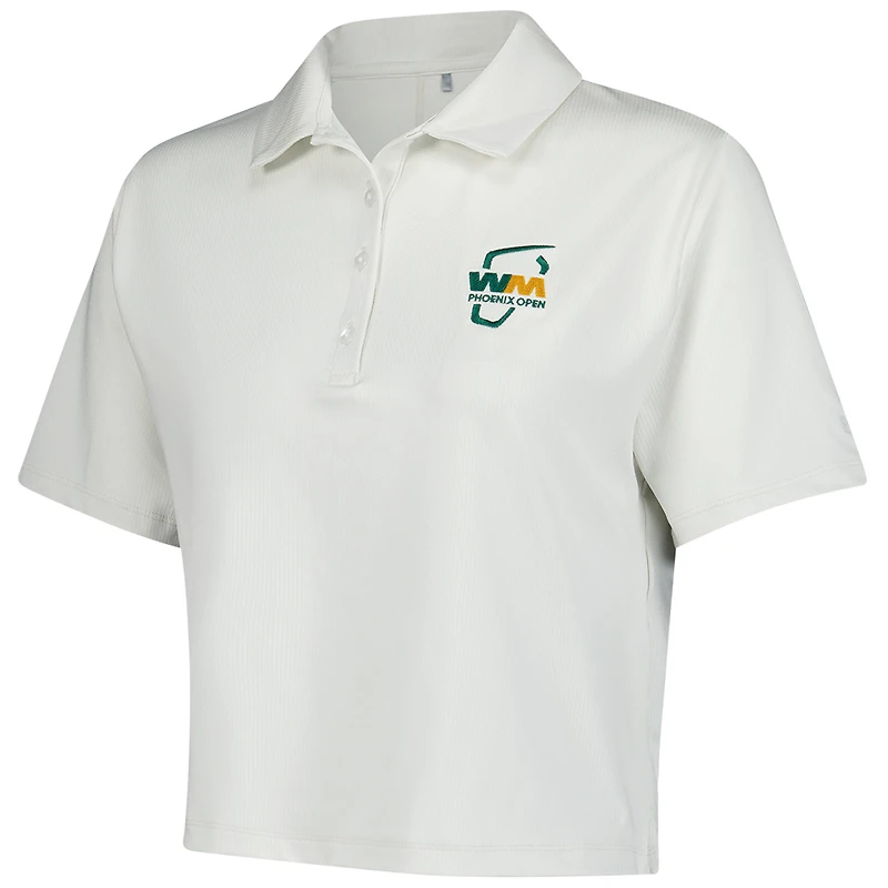 Polo blanc WM Phoenix Open Performance Drive Charm pour femme Under Armour