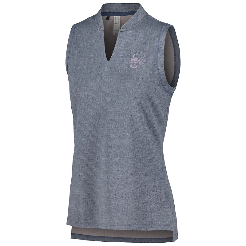 Women's adidas Navy WM Phoenix Open Ultimate365 Textured HEAT.RDY V-Neck Sleeveless Polo