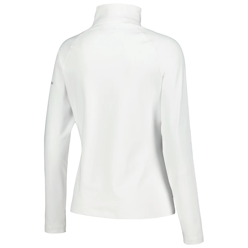 Women's Columbia White WM Phoenix Open Outward Nine Omni-Wick Raglan Quarter-Zip Jacket