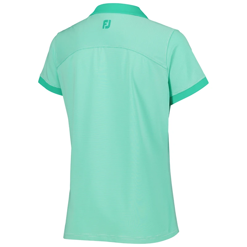 Women's FootJoy Mint WM Phoenix Open End on Lisle ProDry V-Neck Golf Polo