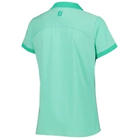 Women's FootJoy Mint WM Phoenix Open End on Lisle ProDry V-Neck Golf Polo