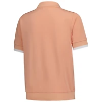Polo FootJoy WM Phoenix orange pour femme, col en V, maille texturée ouverte