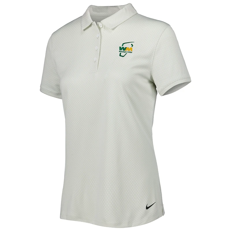 Women's Nike White WM Phoenix Open Victory Embossed Performance Notch Neck Polo