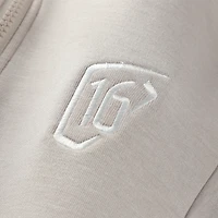 Women's Peter Millar Beige WM Phoenix Open Flora Knit Melange Tri-Blend Half-Zip Top