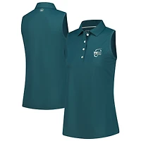 Women's Peter Millar Green WM Phoenix Open Banded Sport Mesh Sleeveless Polo
