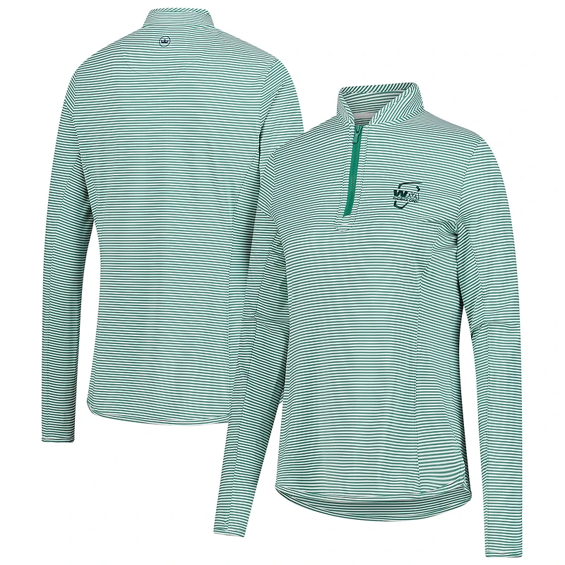 Women's Peter Millar Green WM Phoenix Open Vista Stripe Lightweight Quarter-Zip Sun Shirt