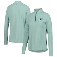 Women's Peter Millar Green WM Phoenix Open Vista Stripe Lightweight Quarter-Zip Sun Shirt