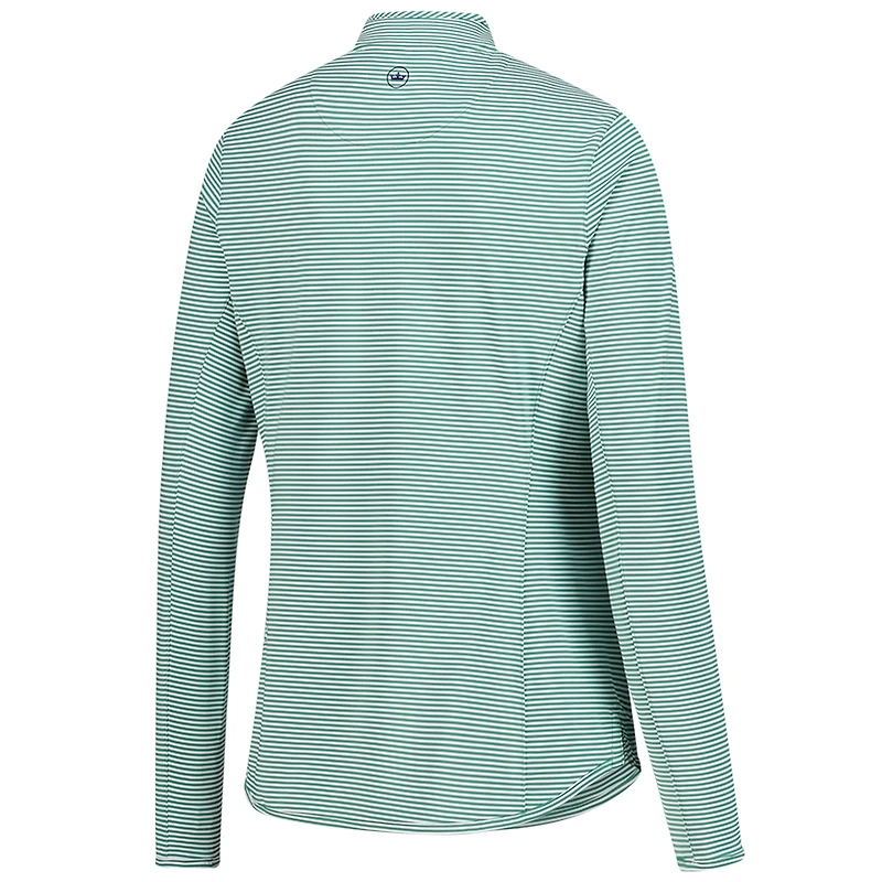 Chemise légère à quart de zip pour femme Peter Millar Green WM Phoenix Open Vista Stripe