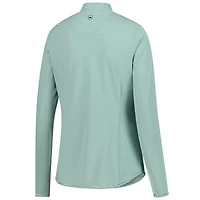 Chemise légère à quart de zip pour femme Peter Millar Green WM Phoenix Open Vista Stripe