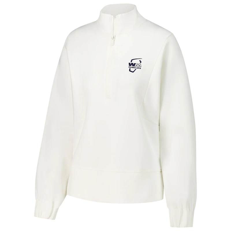 Sweat-shirt demi-zip en tricot tri-blend blanc WM Phoenix Open Flora pour femme Peter Millar