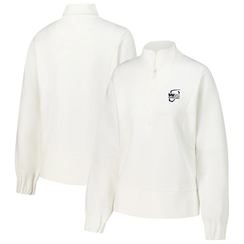 Sweat-shirt demi-zip en tricot tri-blend blanc WM Phoenix Open Flora pour femme Peter Millar