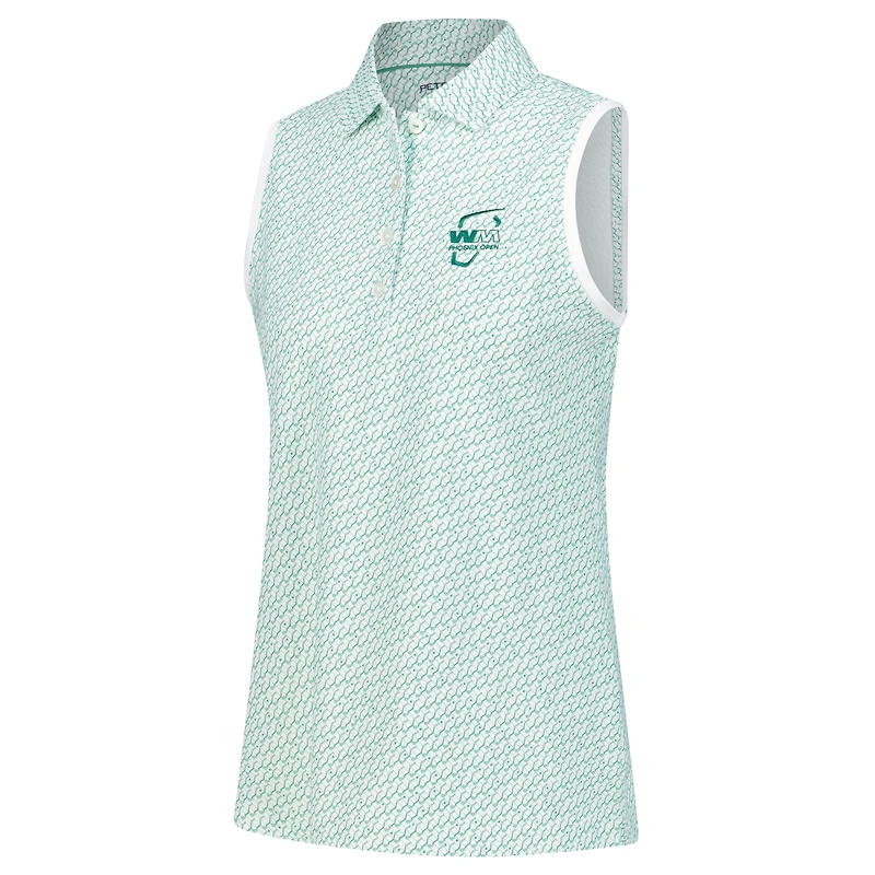 Polo sans manches en maille sport à bandes blanches WM Phoenix Open House of Clubs Peter Millar pour femme