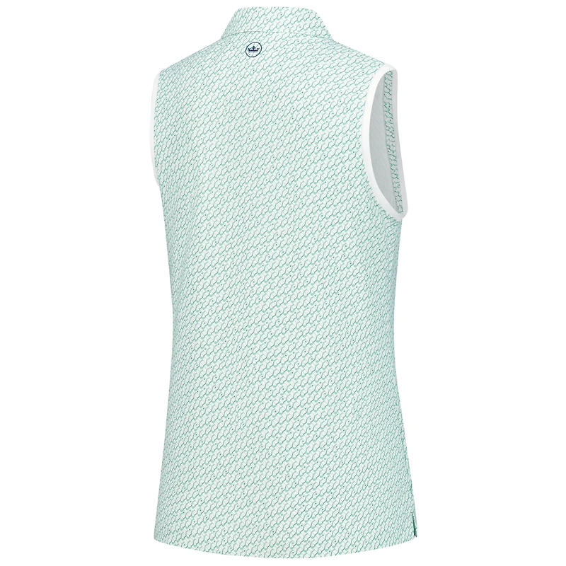 Polo sans manches en maille sport à bandes blanches WM Phoenix Open House of Clubs Peter Millar pour femme