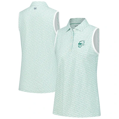 Polo sans manches en maille sport à bandes blanches WM Phoenix Open House of Clubs Peter Millar pour femme