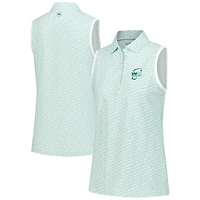 Polo sans manches en maille sport à bandes blanches WM Phoenix Open House of Clubs Peter Millar pour femme
