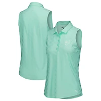 Women's Puma Mint WM Phoenix Open MATTR Check Jacquard Sleeveless Polo