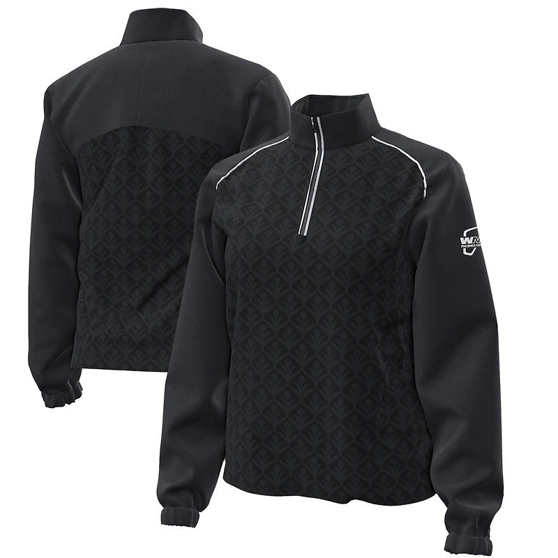 Women's Under Armour Black WM Phoenix Open Drive Jacquard Quarter-Zip Pullover