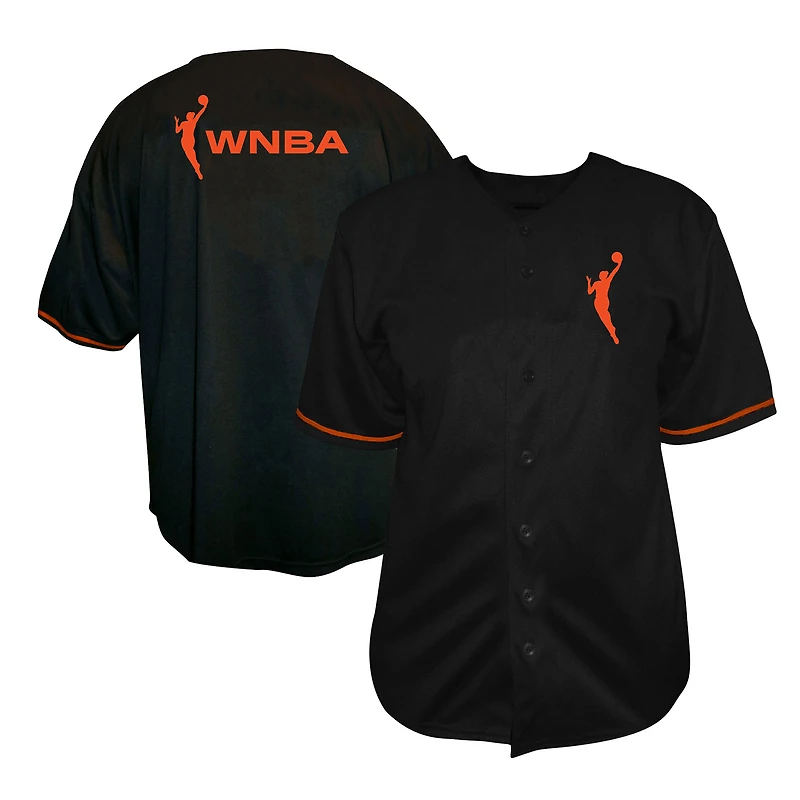 Maillot de mode WNBA Fanatics noir pour hommes, grandes tailles, à boutons.