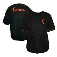 Maillot de mode WNBA Fanatics noir pour hommes, grandes tailles, à boutons.