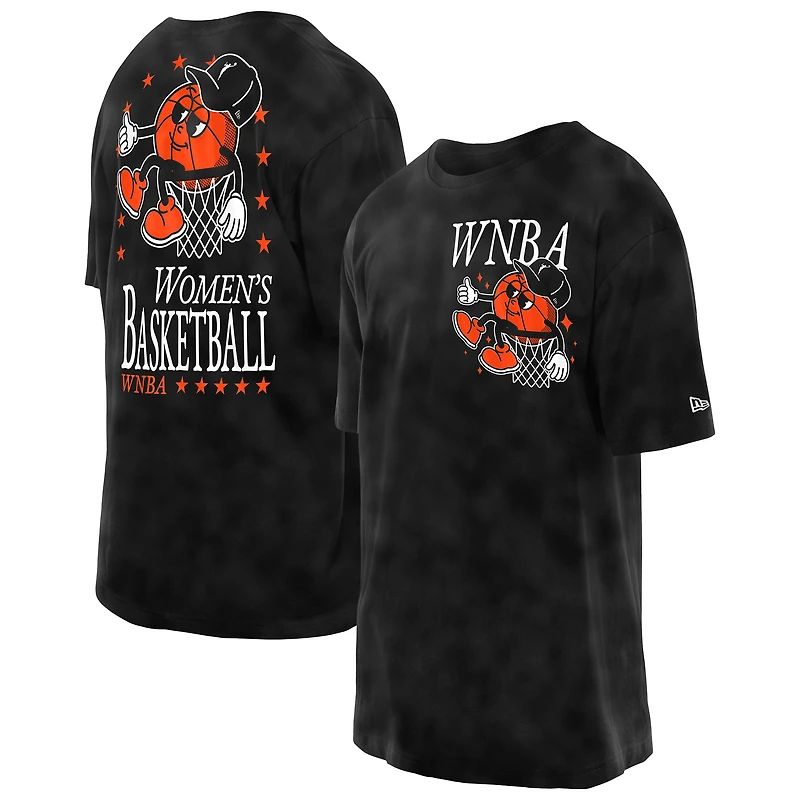 T-shirt oversize noir WNBA Old School Sport à lavage enzymatique pour homme de New Era