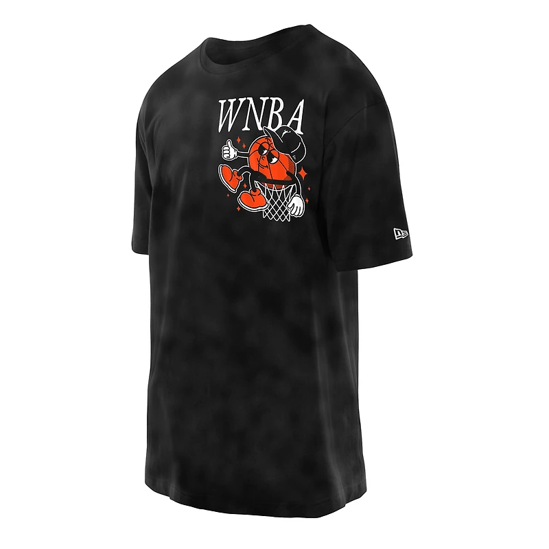 T-shirt oversize noir WNBA Old School Sport à lavage enzymatique pour homme de New Era