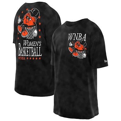 T-shirt oversize noir WNBA Old School Sport à lavage enzymatique pour homme de New Era