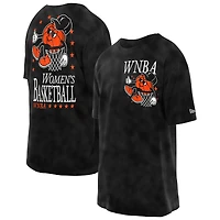 T-shirt oversize noir WNBA Old School Sport à lavage enzymatique pour homme de New Era