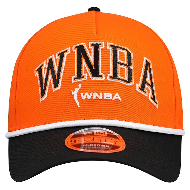 Casquette ajustable orange WNBA Gear Bold Arch COOLERA 9FORTY A-Frame M-Crown pour homme de New Era