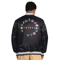 Men's Starter  Black WNBA Locker Room Thirty Satin Varsity Full-Snap Jacket
