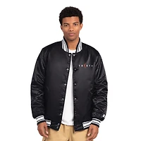 Men's Starter  Black WNBA Locker Room Thirty Satin Varsity Full-Snap Jacket