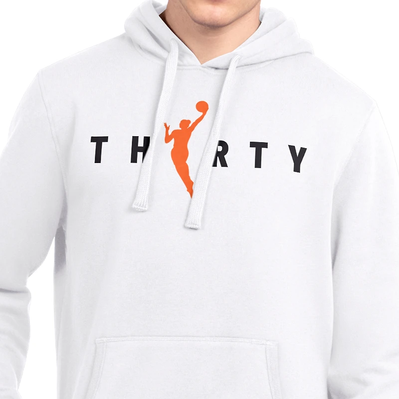 Men's Starter White WNBA 30th Anniversary Pitcher Pullover Hoodie