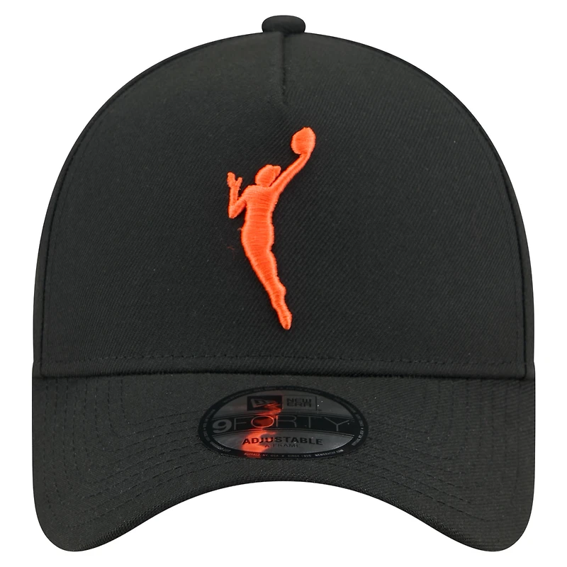Unisex New Era Black WNBA Core Logo A-Frame 9FORTY Adjustable Hat